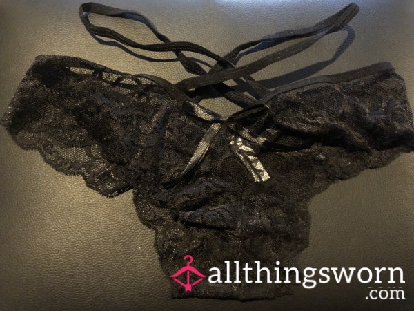 Black Lace Wrap Around Thongs🖤
