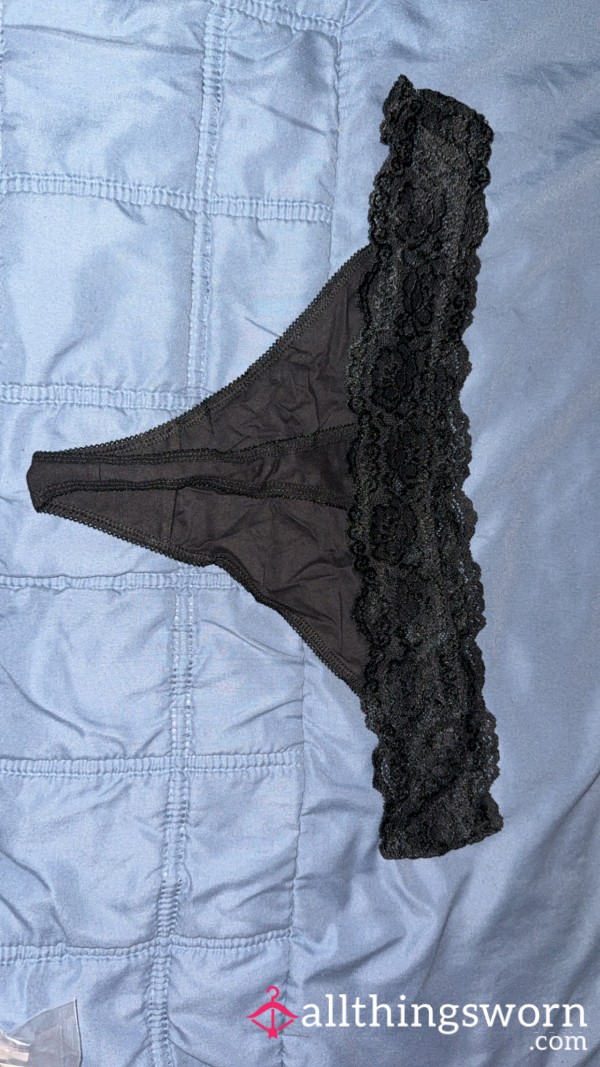 Black Laced Thong 😈