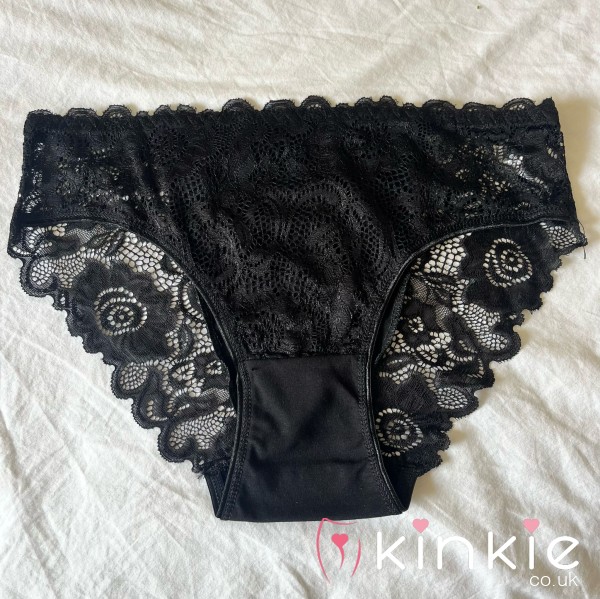 Black Lacey 36 Hours Used Panties