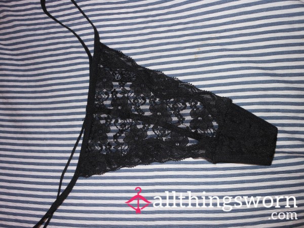 Black Lacey G String