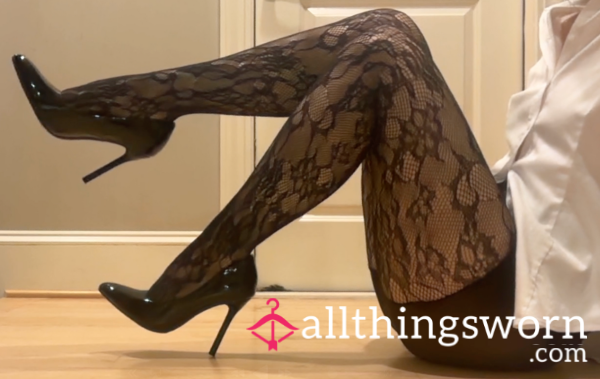 Black Lacey Pantyhose