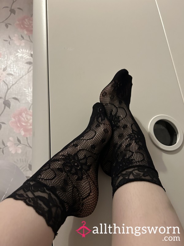 Black Lacey Socks . Well Worn