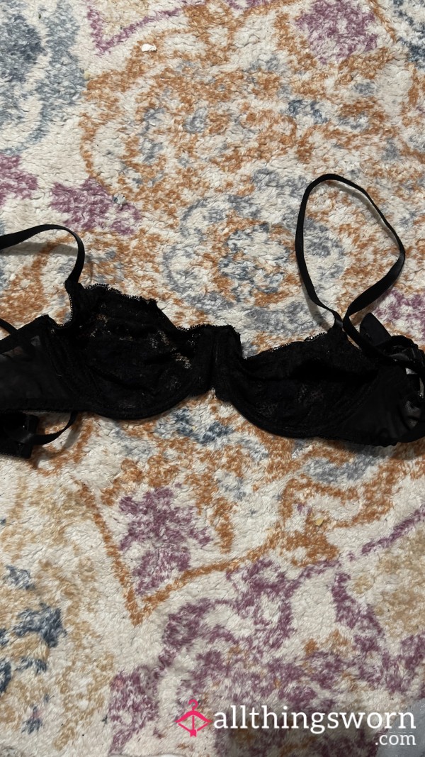 Black Lacy Balconette Bra