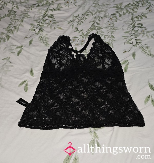Black Lacy Body Suit Top