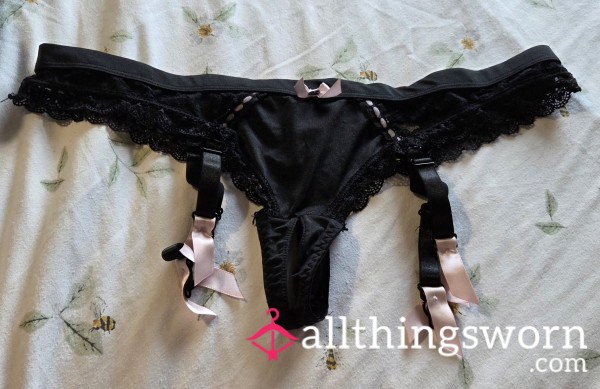 Black Lacy Crush Less Thong