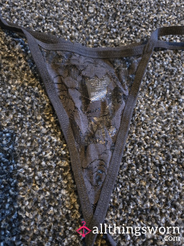 Black Lacy G String Thong Well Worn And Smells Lush