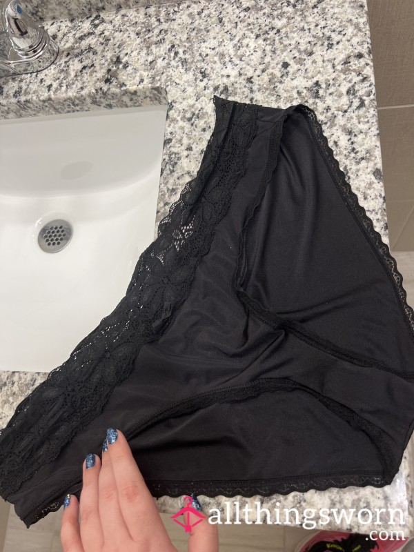 Black Lacy Panties Worn During A 12 Hour Shift 😉