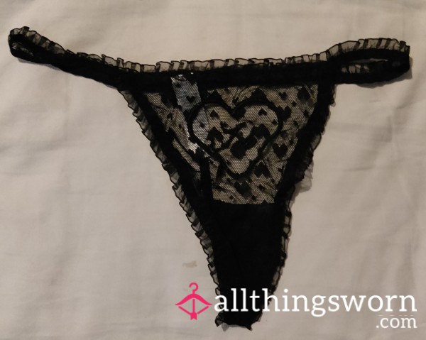 Black Lacy Thong
