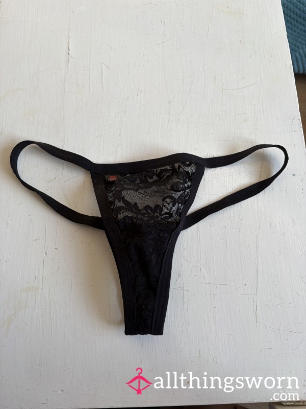 Black Lacy Thong
