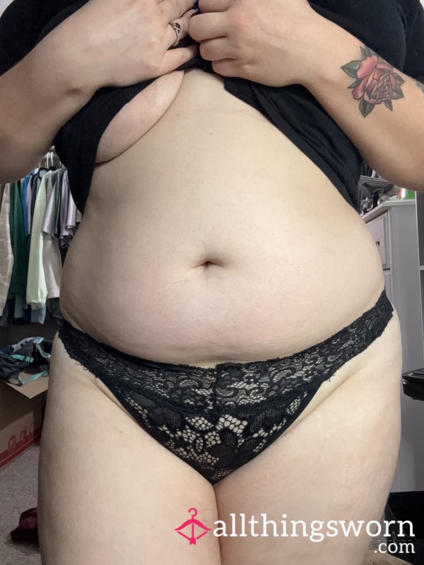 Black Lacy Thong