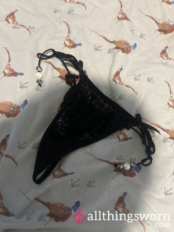 Black Lacy Thong