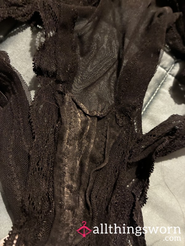 Black Lacy Thong -Cabin Crew 5 Day Wear.