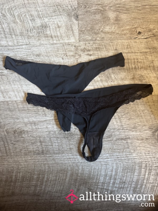 Black Lacy Thong Stained From My Juices 😘