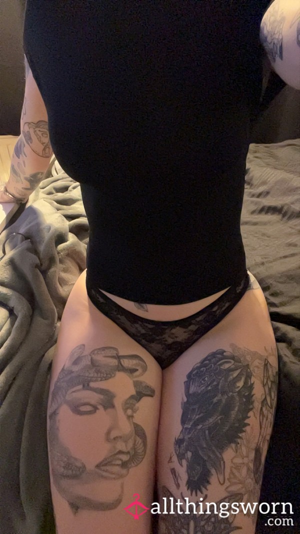 Black Lacy Thongs 24hr 🖤