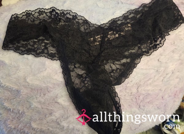 Black Lacy Victoria's Secret Thong