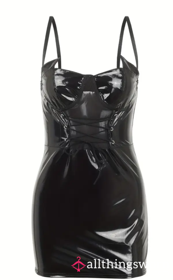 Black Latex LG With Matching Thong SHIPPING INCLUDED