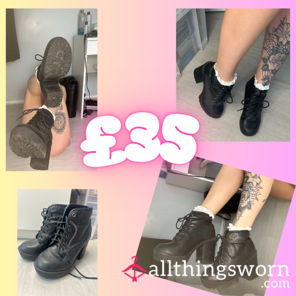 Black Leather Ankle Boots