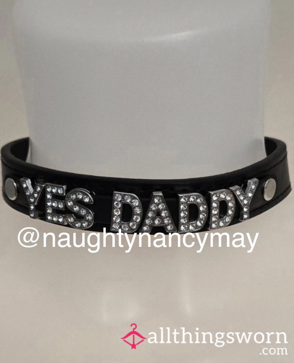 Black Leather Choker Daddy Necklace For My Sissy Femboys 😈 £45! Add On’s Available!