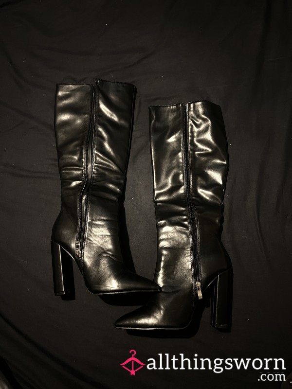 Black, Leather Heel Boots🖤🫦