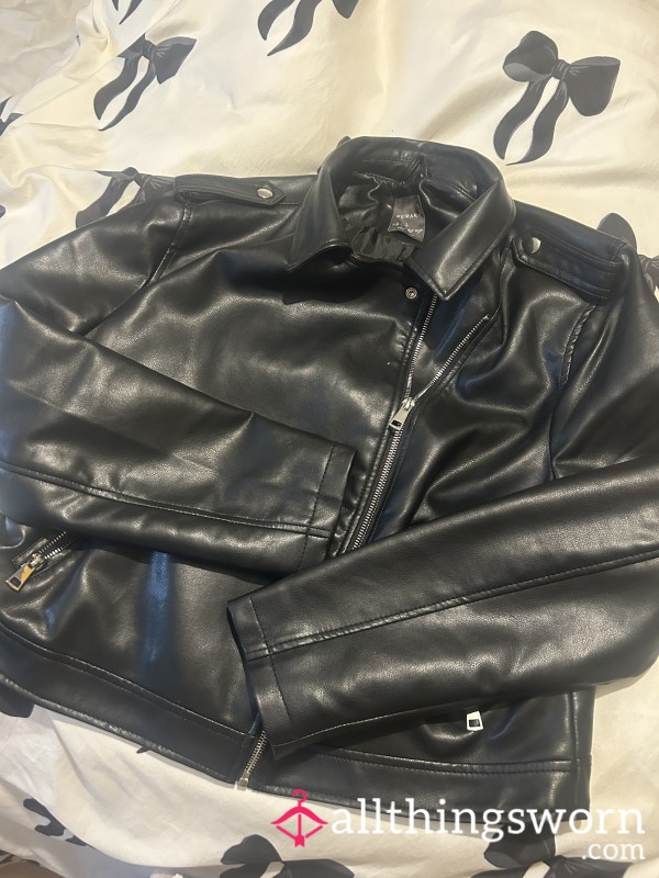 Black Leather Jacket Never Been Washed And Had Been Owned Now For 2 Years +