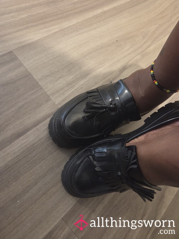 Black Leather Loafers – Stomped, Sweated, & Saturated With My Scent