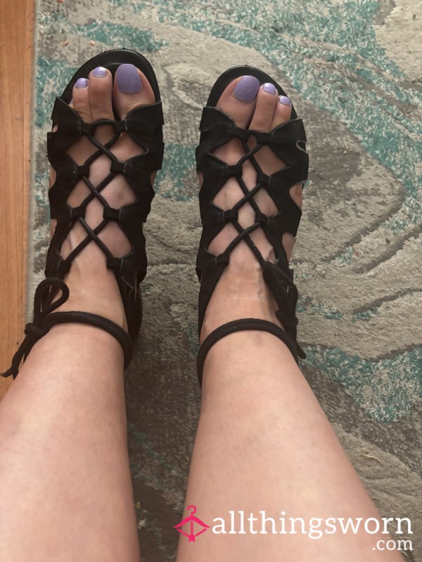 Black Leather Sandals