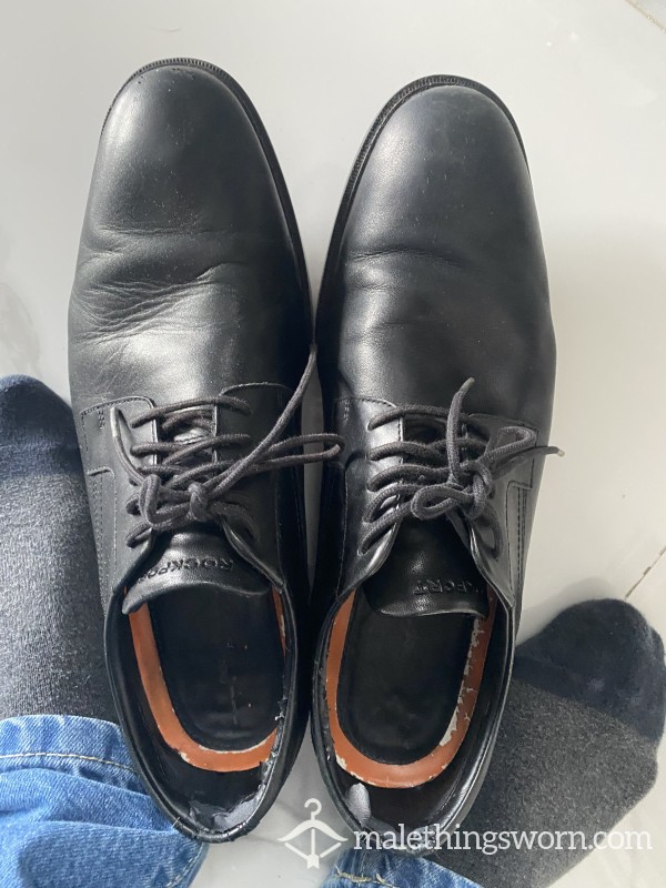 Black Leather Shoes Size 10
