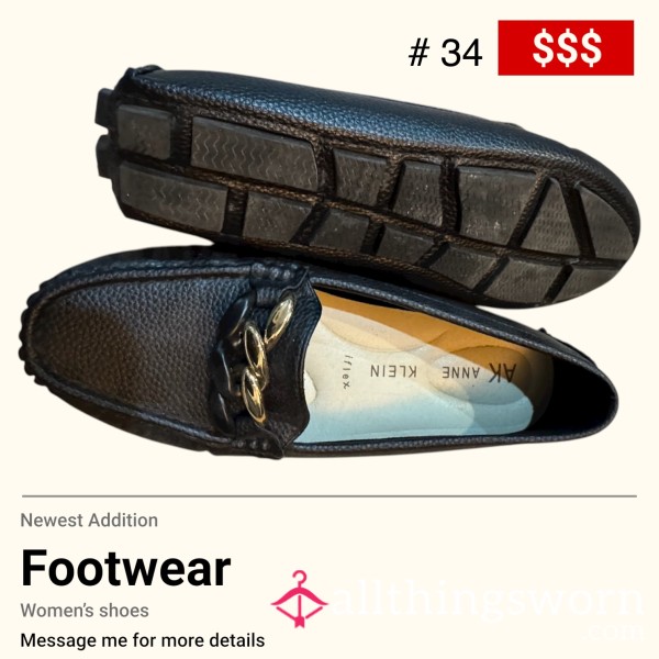 Black Leather Slippers