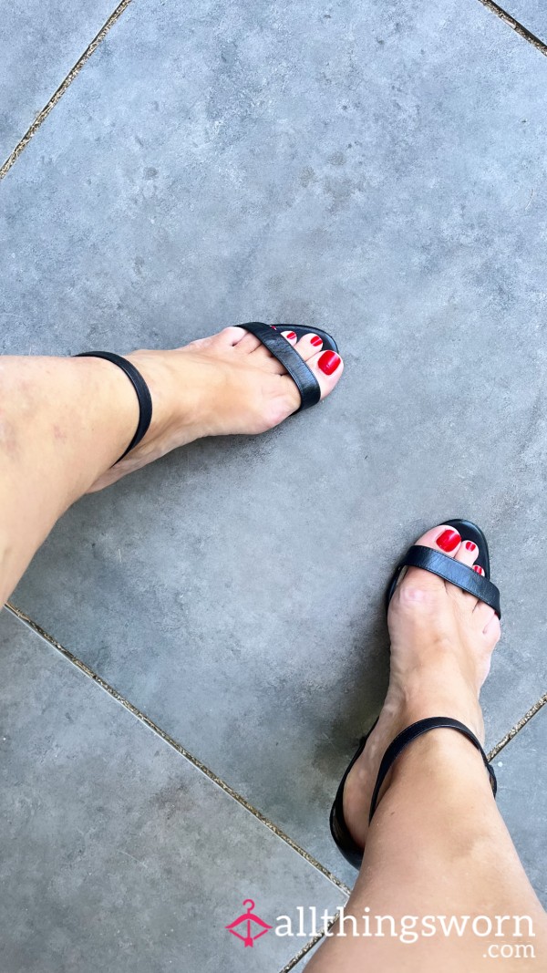 Black Leather Strappy Heels - Manolo Blahnik