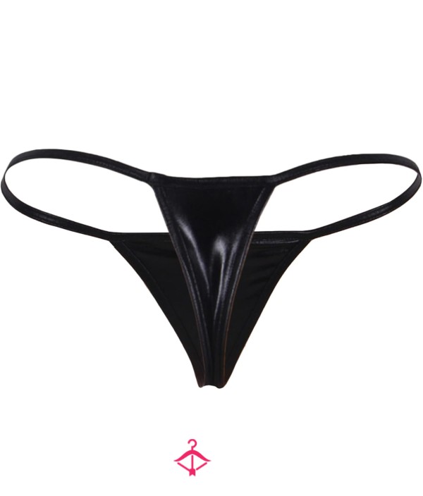 🖤 Black Leather Thong 🖤
