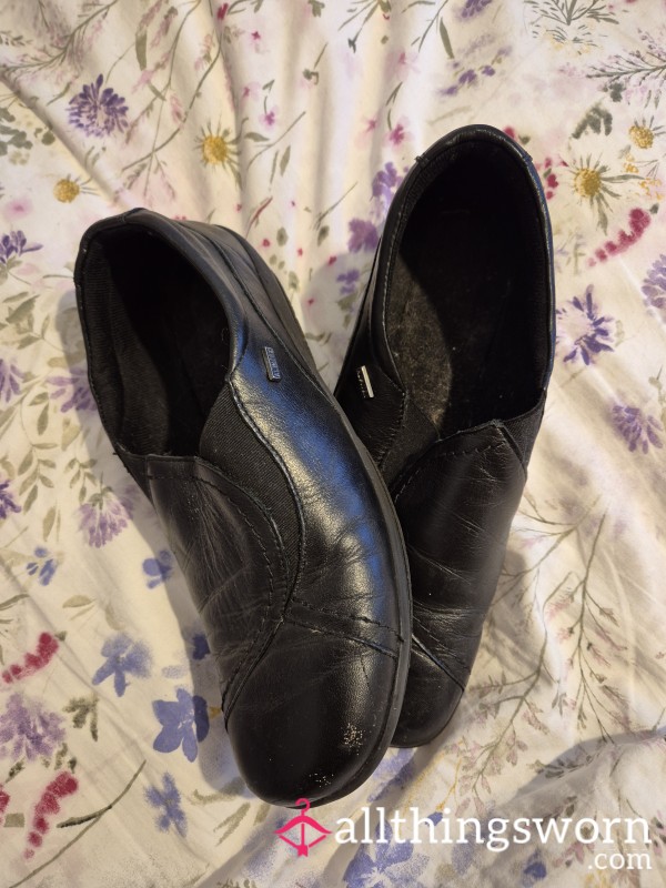 Black Leather Work Shoes