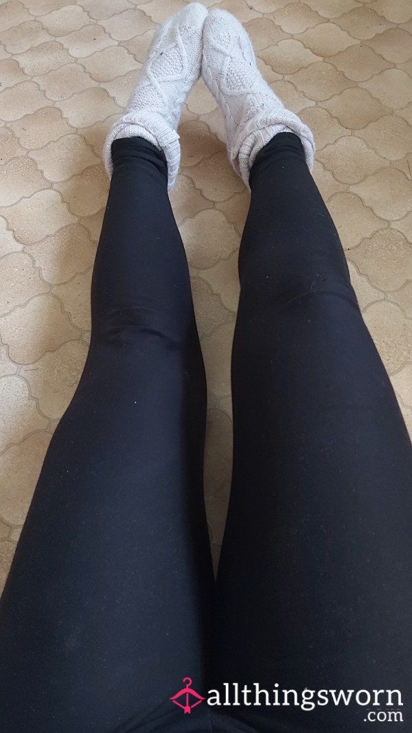 Black Leggings Cotton Worn