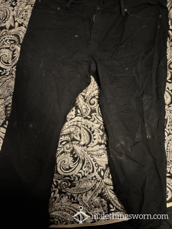 Black Levi Strauss Brand Dirty Work Jeans