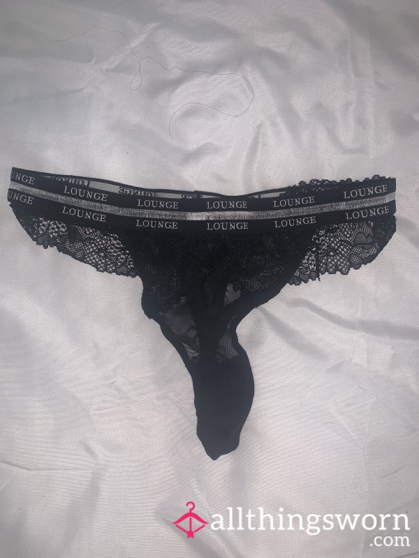 Black Lounge Lace Thong