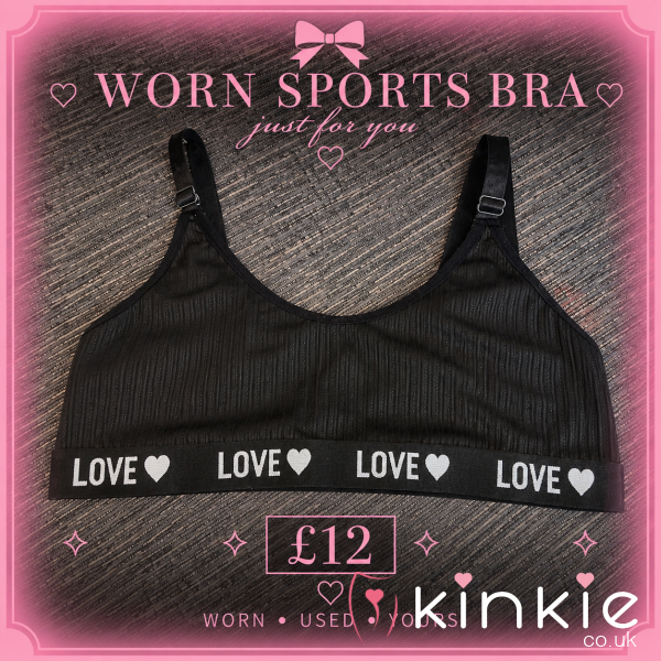 Black LOVE Ribbed Sports Bra – Worn 1-3 Days Available