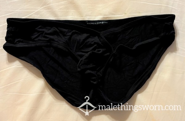 Black Low Rise Briefs With Cutout Size XL