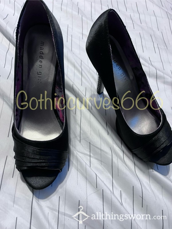 Deeply Worn & Scented Black High Heels – Full Of Personality