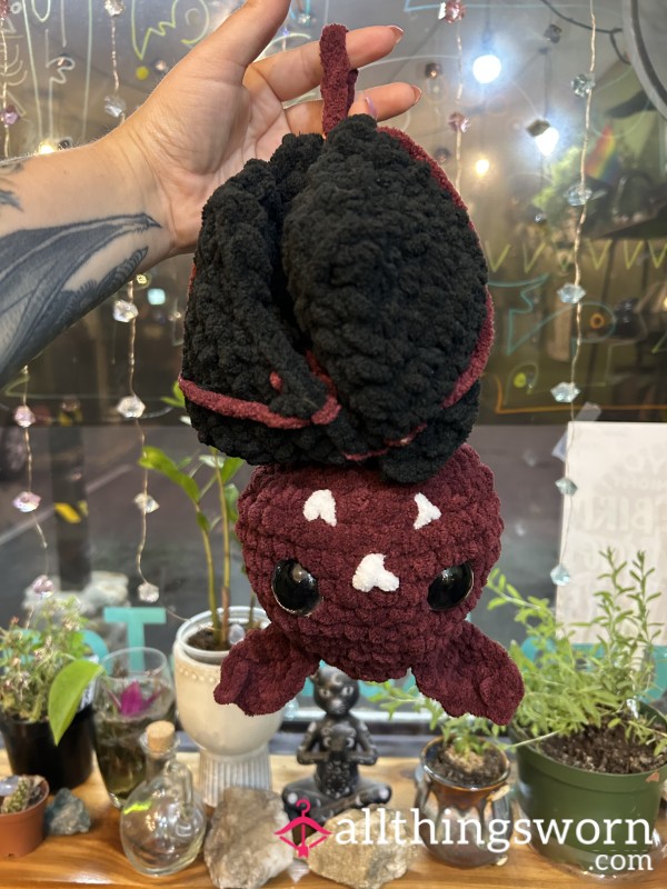 Black & Maroon Crochet Bat