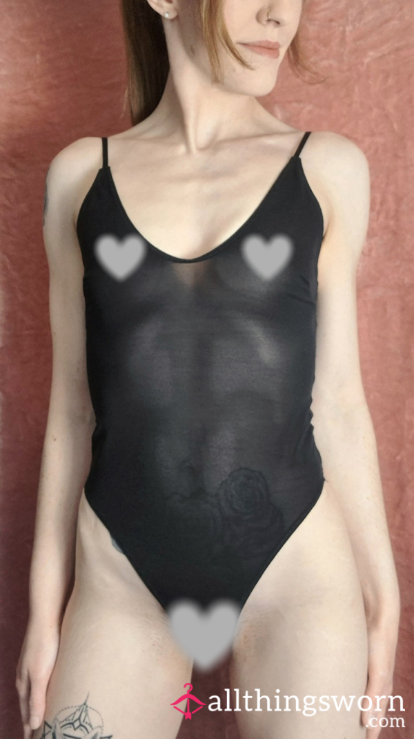 Black Mesh Bodysuit Photo Set: 10 Cheeky Pics 👙