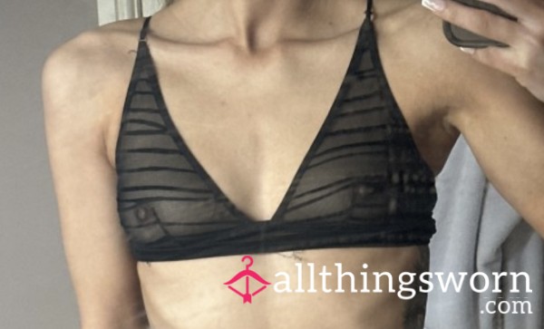 Black Mesh Bralet Which Caressed My Nipples And Has My Scent On It 😋