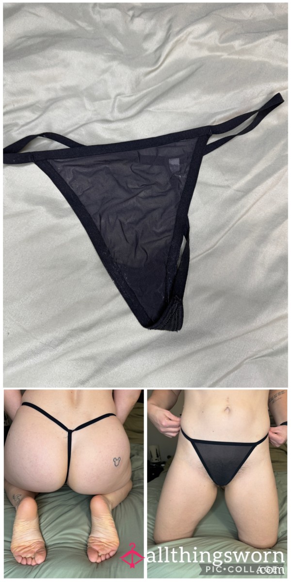 Black Mesh G-String