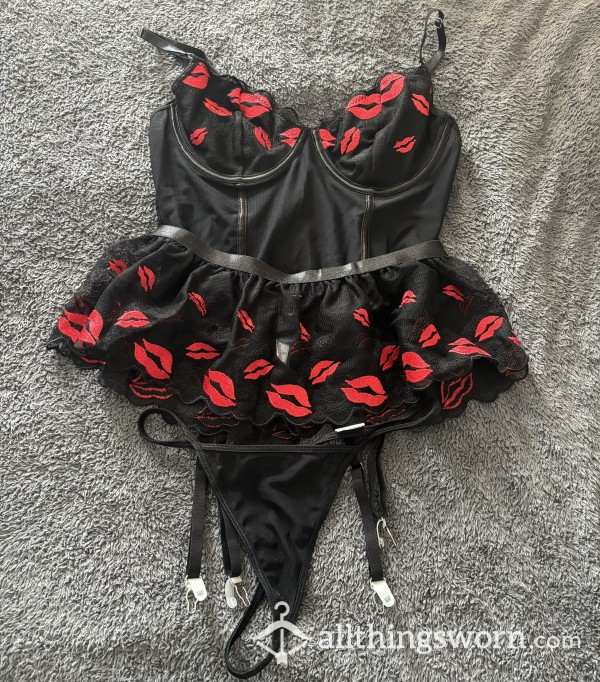 Black Mesh Lingerie Set