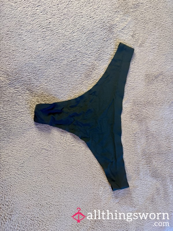 Black Mesh Silky Thong