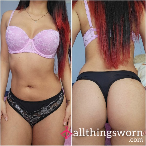 Black Mesh Thong