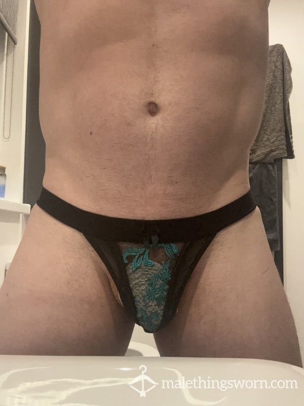 Black Mesh Thong (f)