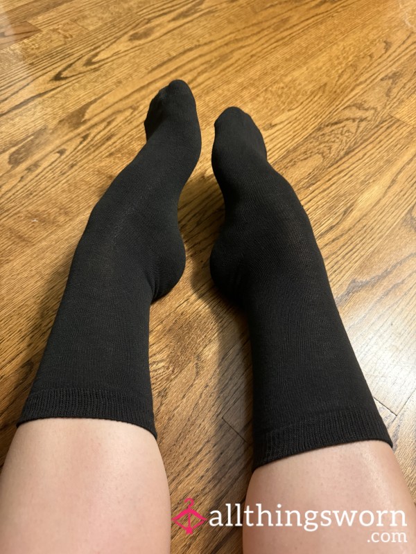 Black Mid Calf Socks