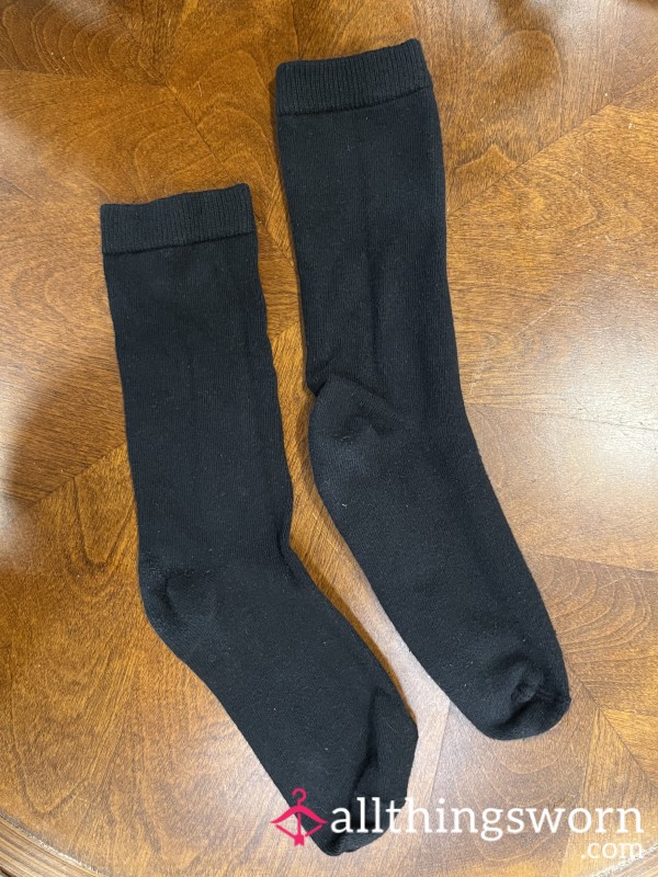 Black Mid Calf Socks