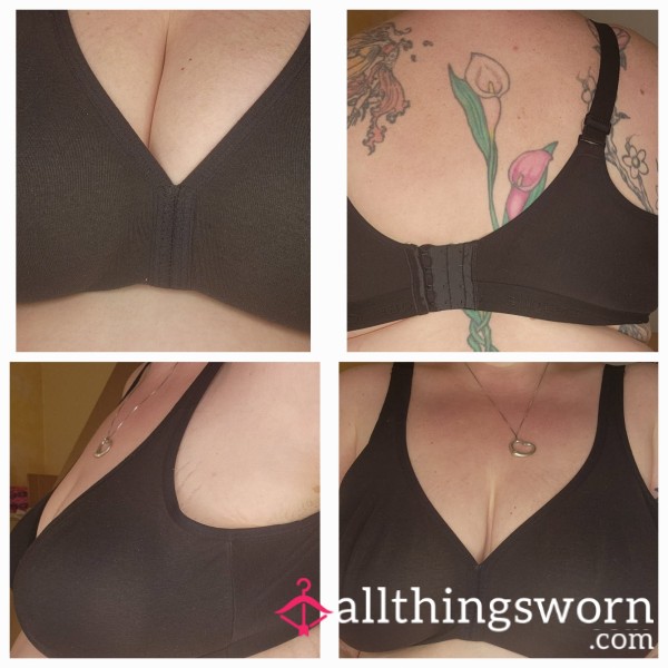 Black MILFY Cotton Wire-Free Bra- Cacique Size 48DD