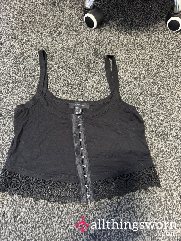 Black Mini Top With Silver Clasps