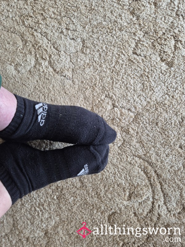 REDUCED Black Miss Match Adidas Ankle Socks, Been Worn For 2 Days, Can Wear For Longer But At A Cost. Good Quality Socks